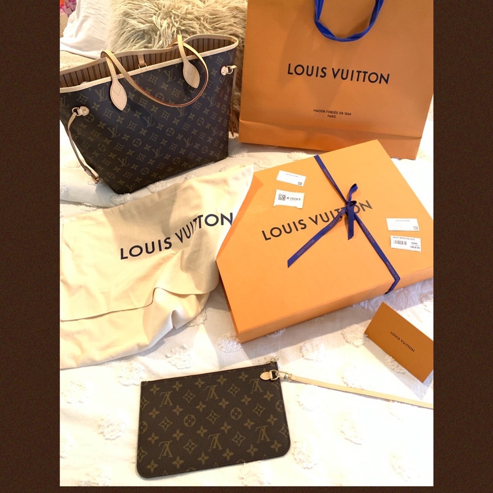 SOLD SOLD SOLD NEW 1/29/22 Louis Vuitton Neverfull MM Tote Pochette Box RECEIPT